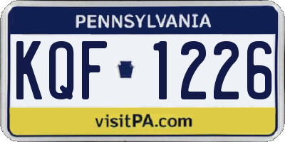 PA license plate KQF1226