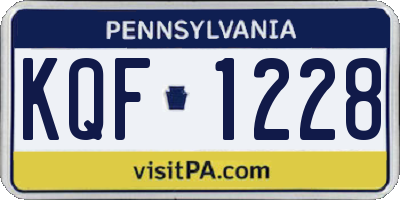 PA license plate KQF1228