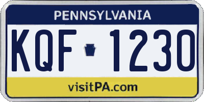 PA license plate KQF1230