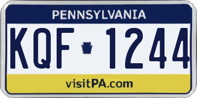 PA license plate KQF1244