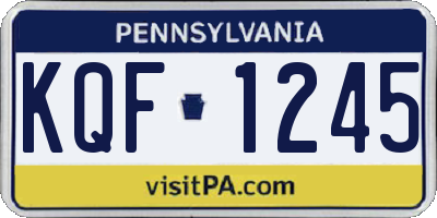 PA license plate KQF1245