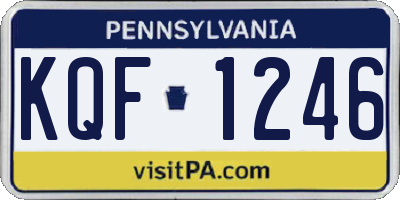 PA license plate KQF1246