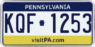 PA license plate KQF1253