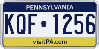 PA license plate KQF1256