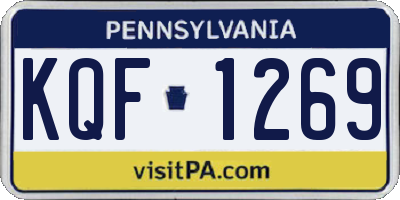 PA license plate KQF1269