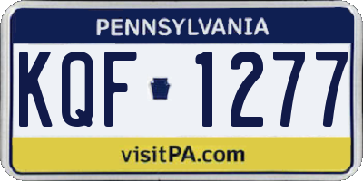 PA license plate KQF1277