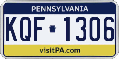 PA license plate KQF1306