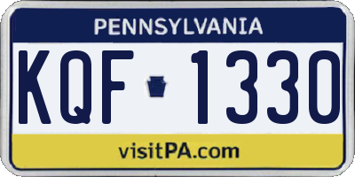 PA license plate KQF1330
