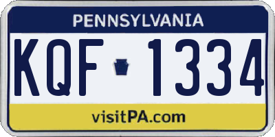 PA license plate KQF1334