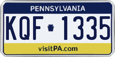 PA license plate KQF1335