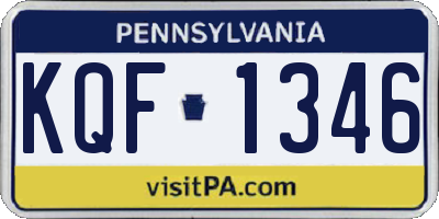 PA license plate KQF1346