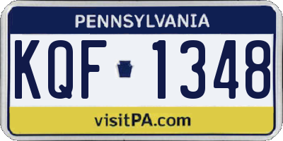 PA license plate KQF1348