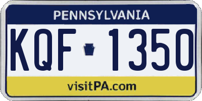 PA license plate KQF1350