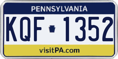 PA license plate KQF1352