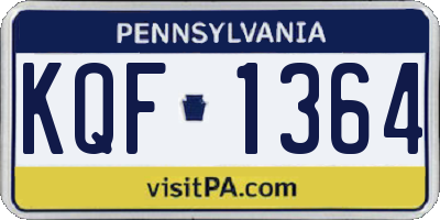 PA license plate KQF1364