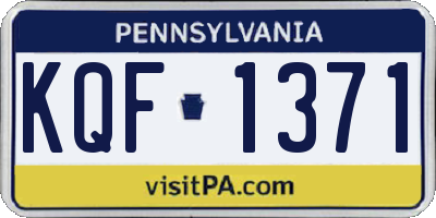 PA license plate KQF1371