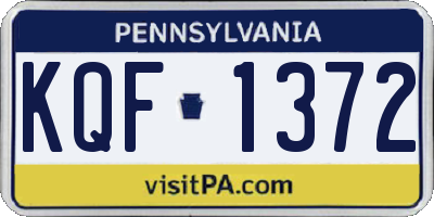 PA license plate KQF1372