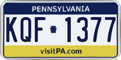 PA license plate KQF1377
