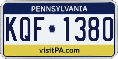 PA license plate KQF1380