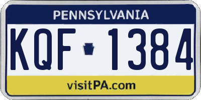 PA license plate KQF1384