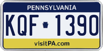 PA license plate KQF1390