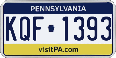 PA license plate KQF1393