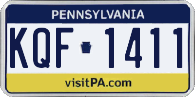 PA license plate KQF1411