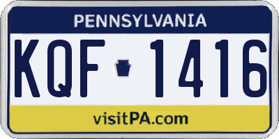 PA license plate KQF1416