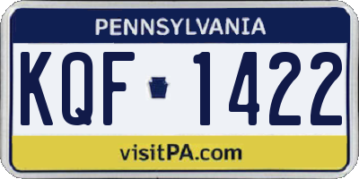 PA license plate KQF1422