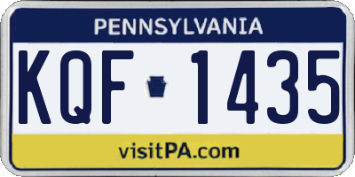 PA license plate KQF1435