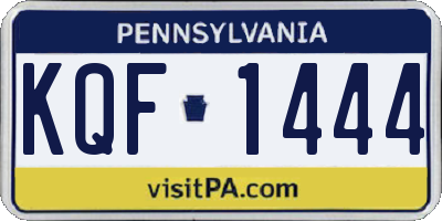 PA license plate KQF1444
