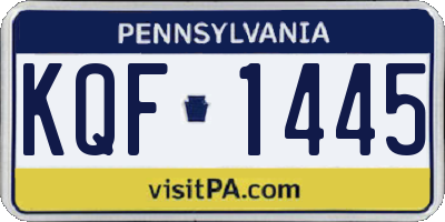 PA license plate KQF1445