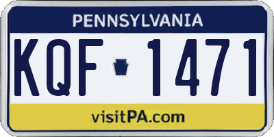 PA license plate KQF1471