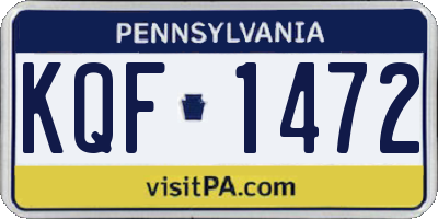 PA license plate KQF1472