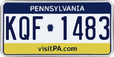 PA license plate KQF1483