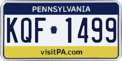 PA license plate KQF1499