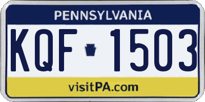 PA license plate KQF1503