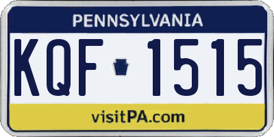 PA license plate KQF1515