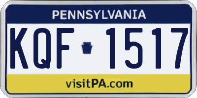 PA license plate KQF1517