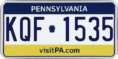 PA license plate KQF1535