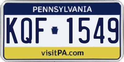 PA license plate KQF1549