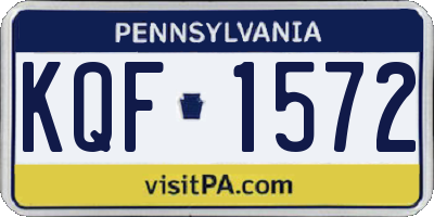 PA license plate KQF1572