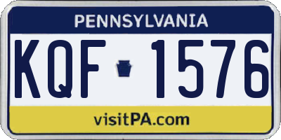 PA license plate KQF1576
