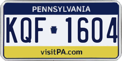 PA license plate KQF1604