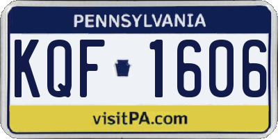 PA license plate KQF1606