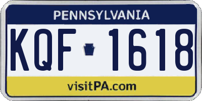 PA license plate KQF1618