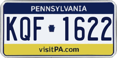 PA license plate KQF1622