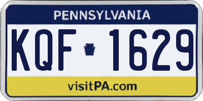 PA license plate KQF1629