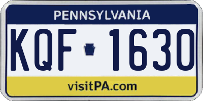 PA license plate KQF1630