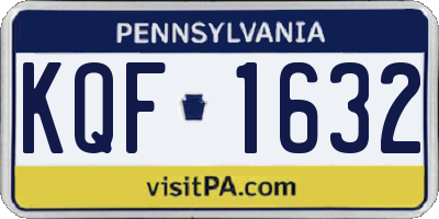 PA license plate KQF1632